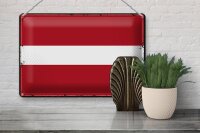 Blechschild Flagge Lettland 30x20cm Retro Flag of Latvia