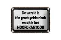 Blechschild Spruch 18x12cm De wereld is één...
