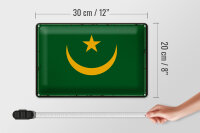 Blechschild Flagge Mauretanien 30x20cm Retro Flag