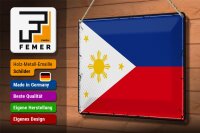 Blechschild Flagge Philippinen 30x20cm Retro Philippines
