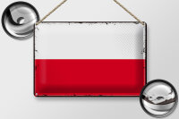 Blechschild Flagge Polen 30x20cm Retro Flag of Poland