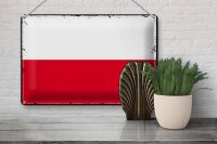 Blechschild Flagge Polen 30x20cm Retro Flag of Poland
