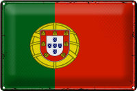 Blechschild Flagge Portugal 30x20cm Retro Flag of Portugal