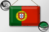 Blechschild Flagge Portugal 30x20cm Retro Flag of Portugal