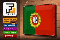 Blechschild Flagge Portugal 30x20cm Retro Flag of Portugal