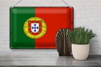 Blechschild Flagge Portugal 30x20cm Retro Flag of Portugal