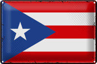 Blechschild Flagge Puerto Rico 30x20cm Retro Puerto Rico