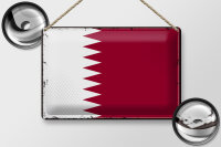 Blechschild Flagge Katar 30x20cm Retro Flag of Qatar