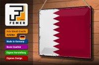 Blechschild Flagge Katar 30x20cm Retro Flag of Qatar