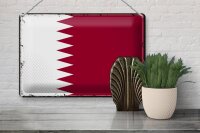 Blechschild Flagge Katar 30x20cm Retro Flag of Qatar