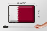 Blechschild Flagge Katar 30x20cm Retro Flag of Qatar