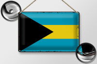 Blechschild Flagge Bahamas 30x20cm Retro Flag of Bahamas