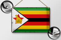 Blechschild Flagge Simbabwe 30x20cm Retro Flag of Zimbabwe
