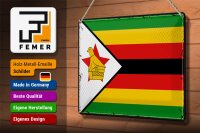 Blechschild Flagge Simbabwe 30x20cm Retro Flag of Zimbabwe
