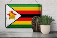 Blechschild Flagge Simbabwe 30x20cm Retro Flag of Zimbabwe