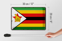 Blechschild Flagge Simbabwe 30x20cm Retro Flag of Zimbabwe