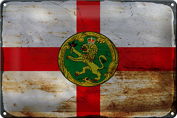 Blechschild Flagge Alderneys 30x20cm Flag Alderney Rost