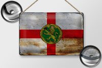 Blechschild Flagge Alderneys 30x20cm Flag Alderney Rost