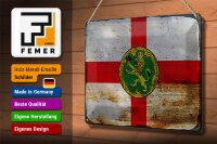 Blechschild Flagge Alderneys 30x20cm Flag Alderney Rost