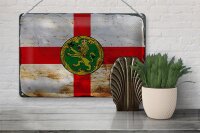 Blechschild Flagge Alderneys 30x20cm Flag Alderney Rost