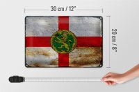 Blechschild Flagge Alderneys 30x20cm Flag Alderney Rost