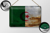 Blechschild Flagge Algerien 30x20cm Flag Algeria Rost