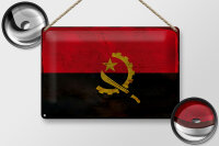 Blechschild Flagge Angolas 30x20cm Flag of Angola Rost