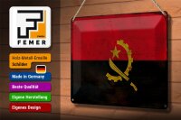 Blechschild Flagge Angolas 30x20cm Flag of Angola Rost