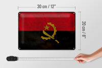 Blechschild Flagge Angolas 30x20cm Flag of Angola Rost