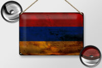 Blechschild Flagge Armenien 30x20cm Flag of Armenia Rost