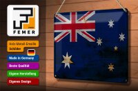 Blechschild Flagge Australien 30x20cm Flag Australia Rost