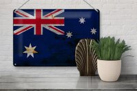 Blechschild Flagge Australien 30x20cm Flag Australia Rost