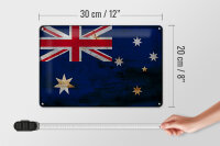 Blechschild Flagge Australien 30x20cm Flag Australia Rost