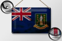 Blechschild Flagge Britische Jungferninseln 30x20cm Rost