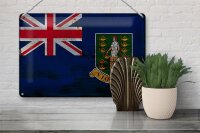 Blechschild Flagge Britische Jungferninseln 30x20cm Rost