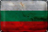Blechschild Flagge Bulgariens 30x20cm Flag Bulgaria Rost