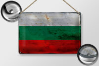 Blechschild Flagge Bulgariens 30x20cm Flag Bulgaria Rost