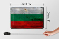 Blechschild Flagge Bulgariens 30x20cm Flag Bulgaria Rost
