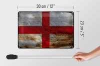 Blechschild Flagge England 30x20cm Flag of England Rost