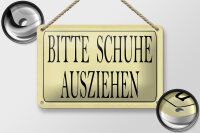 Blechschild Hinweis 18x12cm Bitte Schuhe ausziehen...