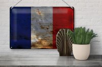 Blechschild Flagge Frankreich 30x20cm Flag of France Rost