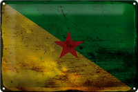 Blechschild Flagge Französisch-Guayana 30x20cm Flag...