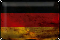 Blechschild Flagge Deutschland 30x20cm Flag Germany Rost
