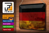 Blechschild Flagge Deutschland 30x20cm Flag Germany Rost