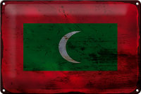 Blechschild Flagge Malediven 30x20cm Flag Maldives Rost