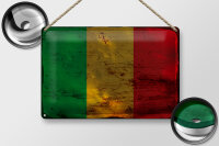 Blechschild Flagge Mali 30x20cm Flag of Mali Rost