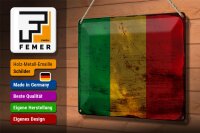 Blechschild Flagge Mali 30x20cm Flag of Mali Rost