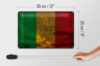 Blechschild Flagge Mali 30x20cm Flag of Mali Rost