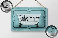 Blechschild Hinweis 18x12cm Badezimmer Dekoration