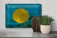 Blechschild Flagge Palau 30x20cm Flag of Palau Rost